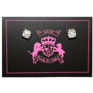 6mm Clear White Two Tone Throne Room Mini CZ Checkerboard Cut Stud Earrings